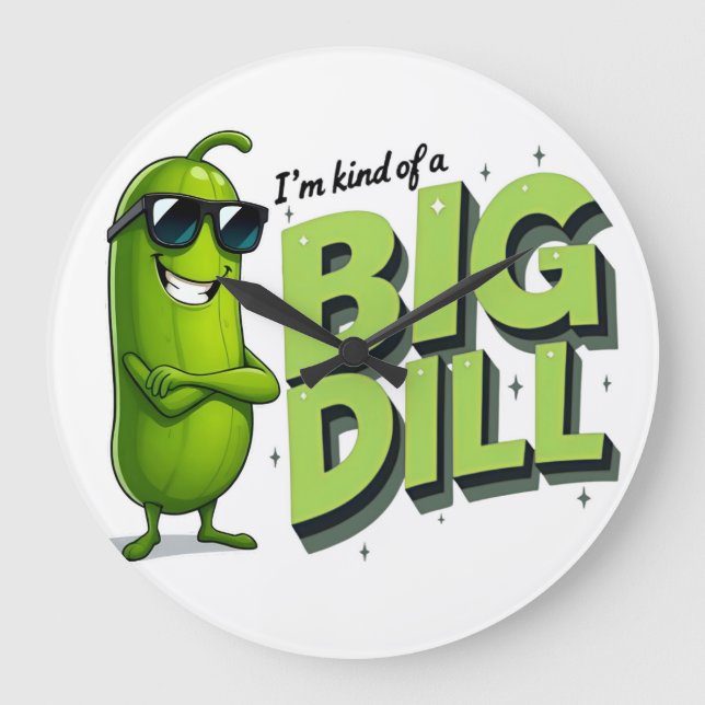 Relógio Grande Dill Pickles Lovers Gift - Designs Engraçados de C (Frente)