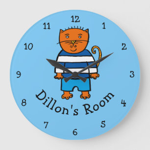 Relógio Grande Dillon o Gato Personalizado