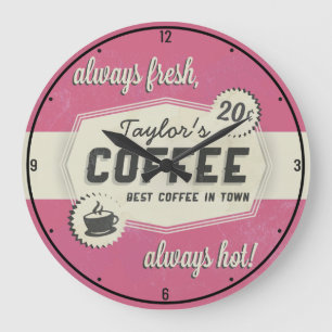 Relógio Grande Dinheiro Comprado do Café do Antigo 50 Retroativo