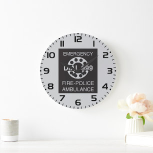 Relógio Grande Discagem de Emergência 999 Sinal Ambulância da Pol