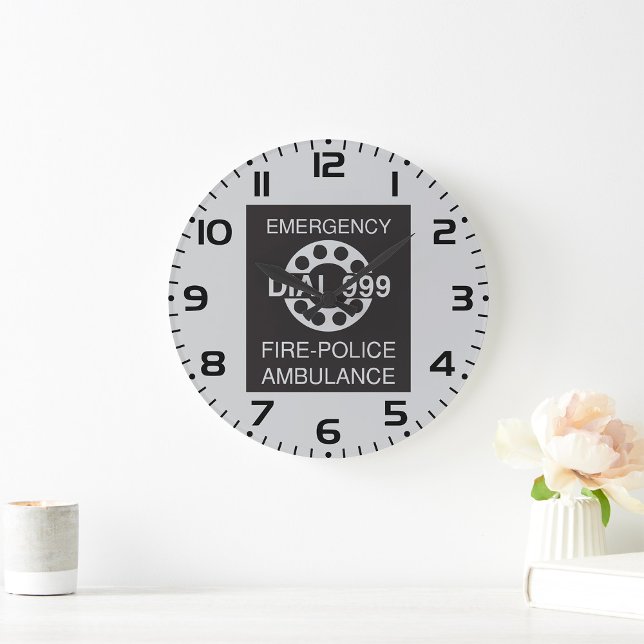 Relógio Grande Discagem de Emergência 999 Sinal Ambulância da Pol (Criador carregado)