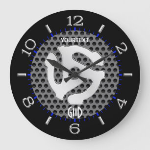 Relógio Grande Discagem DJ do espaçador legal Amarelo 45 em um