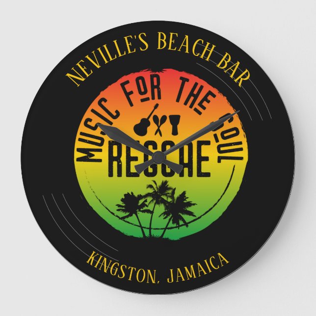 Relógio Grande Disco de Vinil de Música Reggae (Frente)