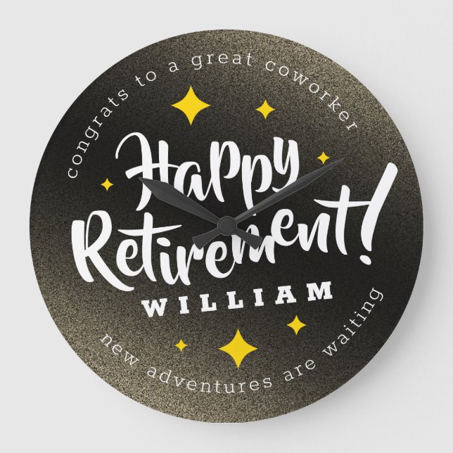 Relógio Grande Diversão Dourada das estrelas de relâmpago Retiran (Frente)