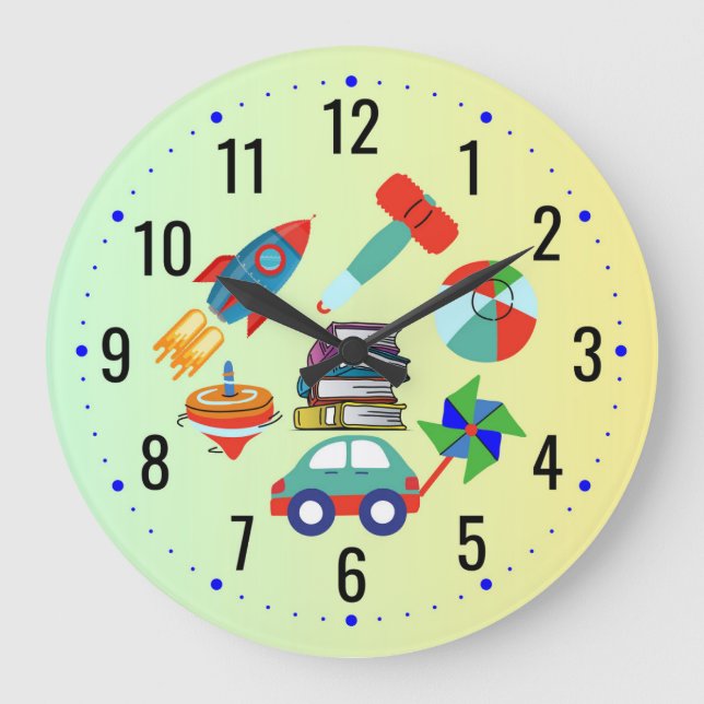 Relógio Grande Diversão Jogando Jogos - Crianças e Meninos (Frente)