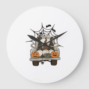 Relógio Grande Divertidos Desenhos de Halloween Gnomos de Hallowe