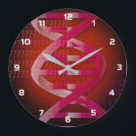 Relógio Grande DNA ID Red Medical Science<br><div class="desc">A cool,  trendy and fun medical science-inspired design. The perfect gift for all doctors,  nurses,  scientists,  science teachers,  lab technicians,  science students,  in short,  any science geek in your life (and that includes you)! Designed by Science Geekness© at http://www.zazzle.com/sciencegeekness*</div>