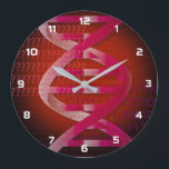 Relógio Grande DNA ID Red Medical Science<br><div class="desc">A cool,  trendy and fun medical science-inspired design. The perfect gift for all doctors,  nurses,  scientists,  science teachers,  lab technicians,  science students,  in short,  any science geek in your life (and that includes you)! Designed by Science Geekness© at http://www.zazzle.com/sciencegeekness*</div>