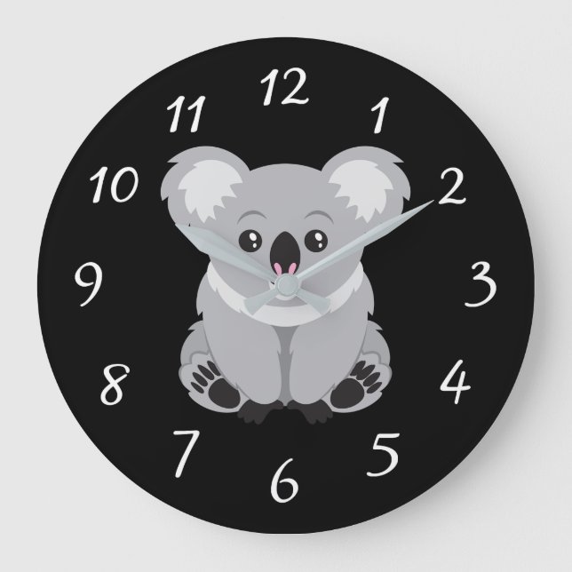 Relógio Grande do Urso Koala Animado (Frente)