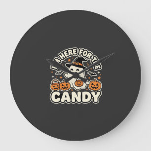 Relógio Grande Doces de Halloween Fantasma Desenho de Abóbora