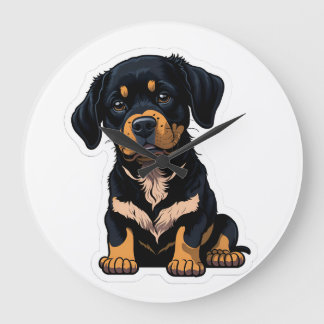 Relógio Grande Doggy Rottweiler, cute puppy
