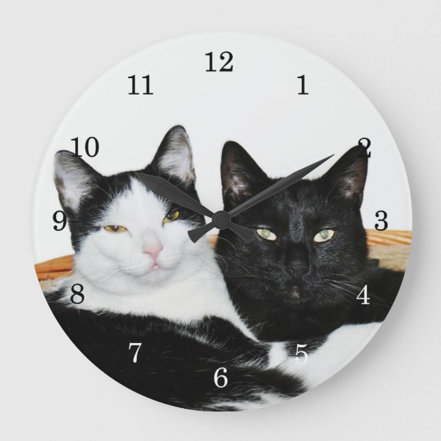 Relógio Grande Dois gatos apaixonados (Frente)