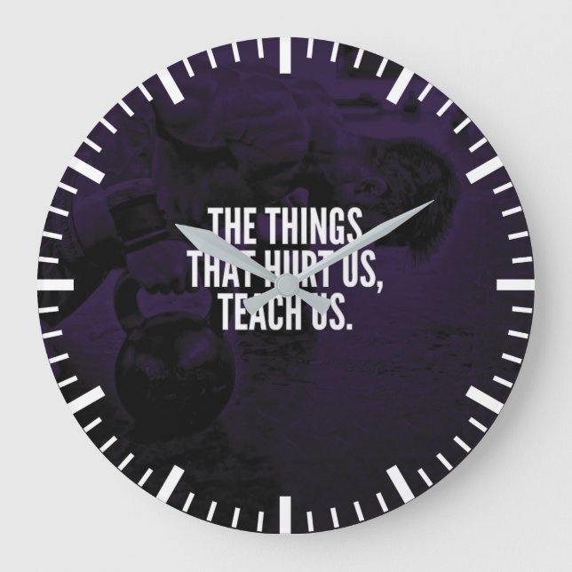 Relógio Grande Dor - Palavras Inspirativas de Workout - Kettlebel (Frente)