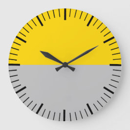 Relógio Grande Dourado moderno e Cinza sem números