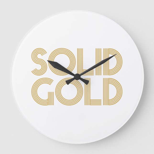 RELÓGIO GRANDE DOURADO SÓLIDO (Frente)