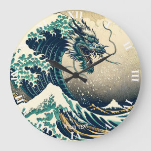 Relógio Grande Dragão Mítico Japonês Fantasy