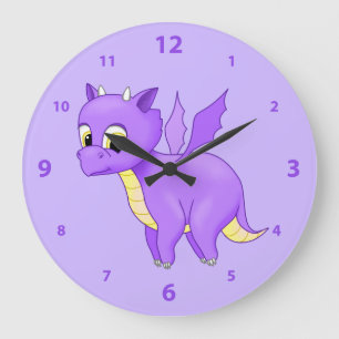 Relógio Grande Dragão roxo bonito do bebê do vôo