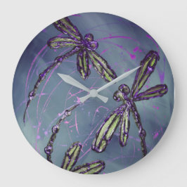 Relógio Grande Dragonfly Purple Night Fliting