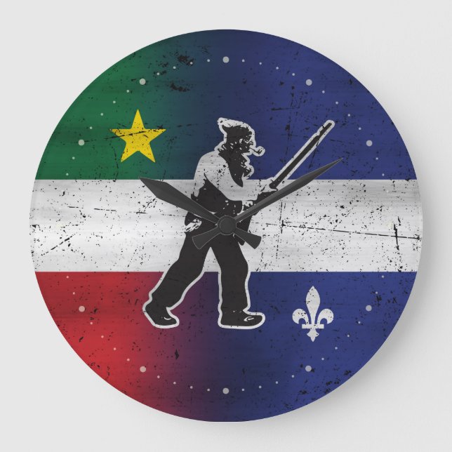 Relógio Grande Drapeau Québec e Patriote Henri Julien érodé (Frente)