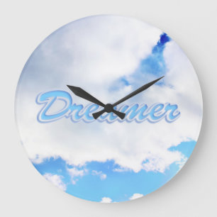Relógio Grande Dreamer Puffy White Clouds e Blue Sky
