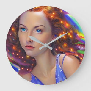 Relógio Grande DreamGirl com Luzes Arco-Íris