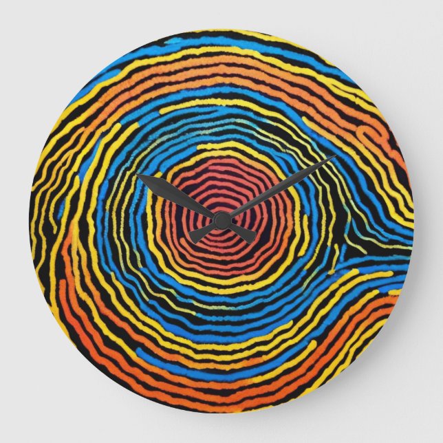 Relógio Grande Dreamtime, Design australiano aborígene nº 2 (Frente)
