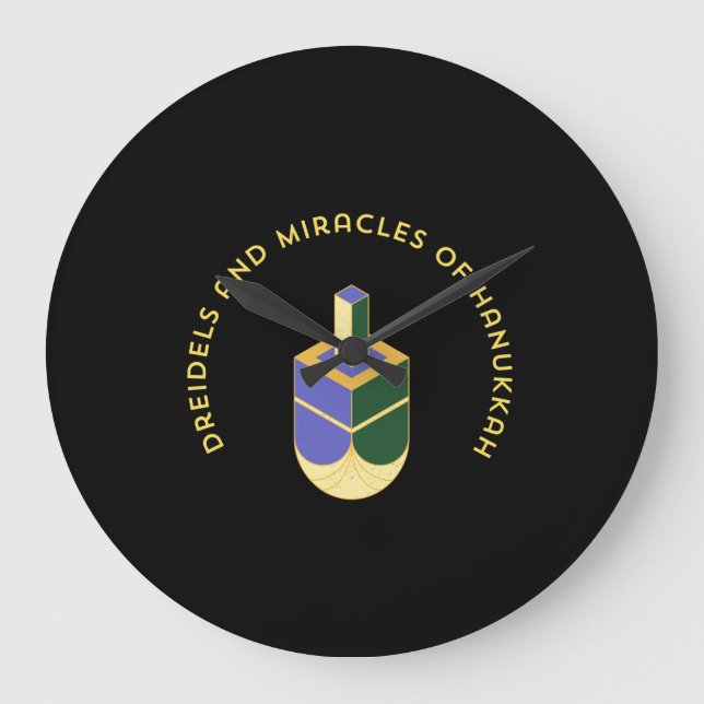 RELÓGIO GRANDE DREIDELS AND MIRACLES OF HANUKKAH (Frente)