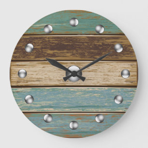 Relógio Grande Driftwood 3 Wall Clock