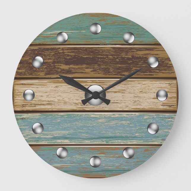 Relógio Grande Driftwood 3 Wall Clock (Frente)