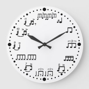 Relógio Grande Drum Notes e Rudiments Music Clock para Drummers