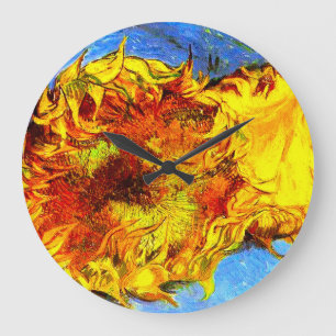 Relógio Grande Duas Margaridas Cortadas Van Gogh