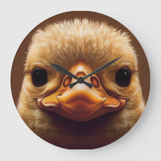 Relógio Grande Duck Life Like Portraje Beak com Penas Amarelas