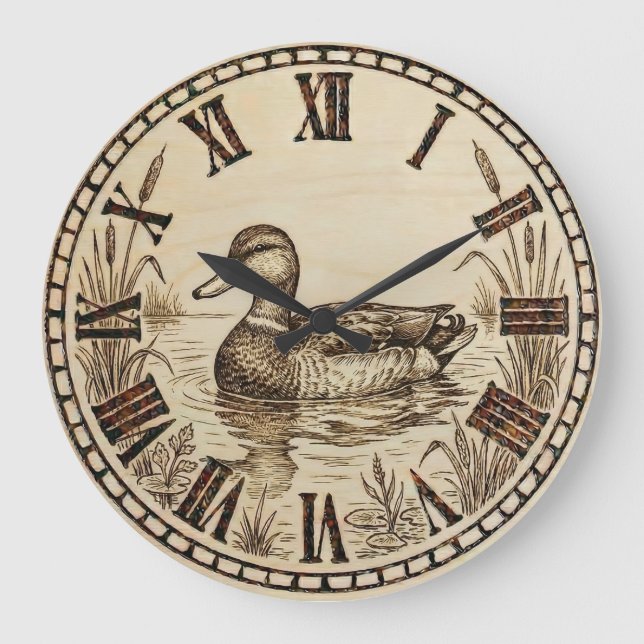 Relógio Grande Duck Pond Wall Clock  (Frente)