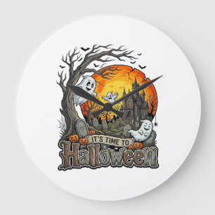 Relógio Grande É Hora Halloween Casa Assombrada Cemitério Assusta