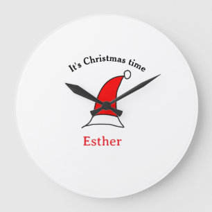 Relógio Grande É Natal Papais noeis vermelho esse nome é simples