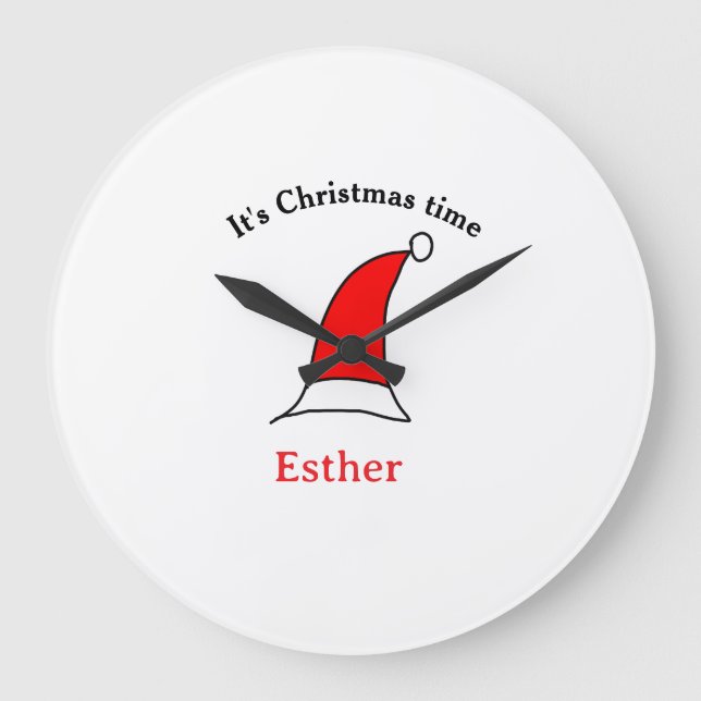 Relógio Grande É Natal Papais noeis vermelho esse nome é simples  (Frente)