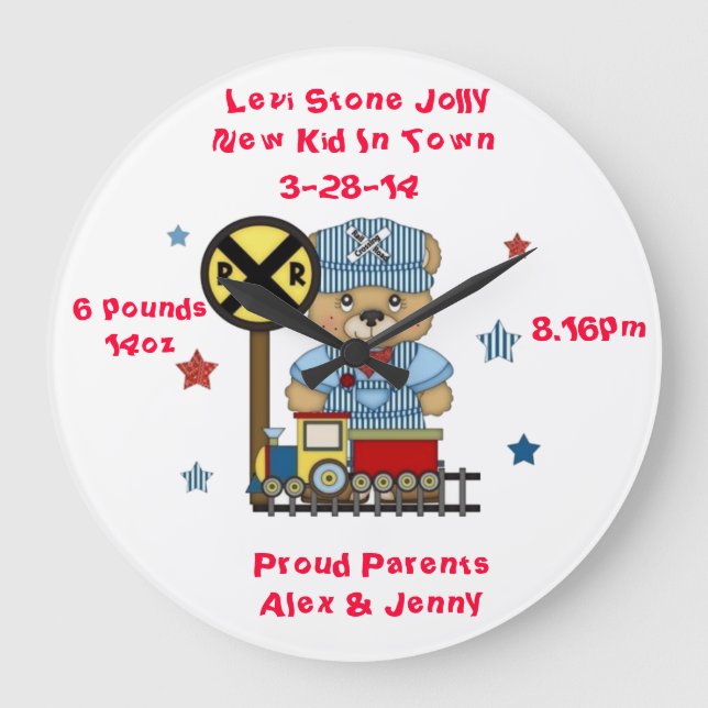 Relógio Grande É um trem do urso de ursinho do menino (Frente)