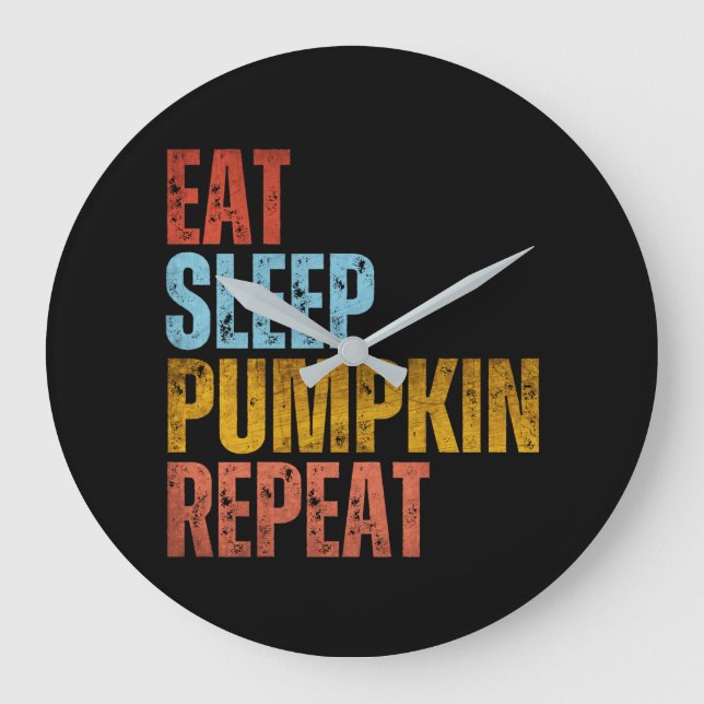 RELÓGIO GRANDE EAT SLEEP PUMPKIN REPEAT (Frente)