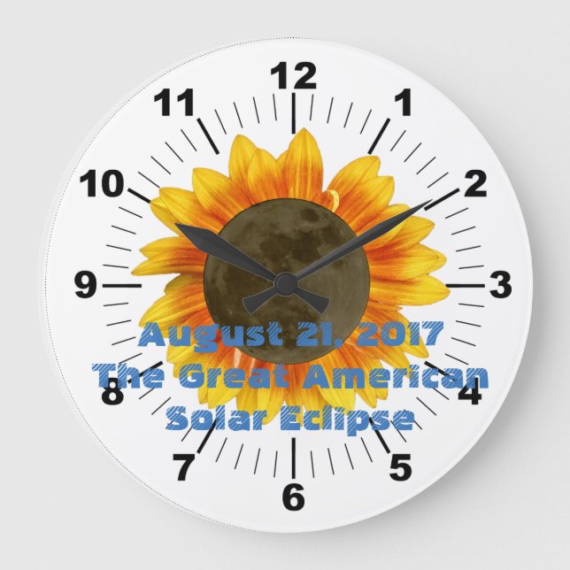 Relógio Grande Eclipse Solar de 2017, Edição de Girassol (Frente)