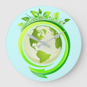 RELÓGIO GRANDE ECO DESIGN GREEN EARTH
