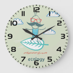Relógio Grande Ecologia Surfista Vida Sustentável Hipster