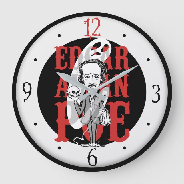 Relógio Grande Edgar Allan Poe Clock (Frente)
