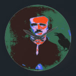 Relógio Grande Edgar Allan Poe Pop Art Retrato<br><div class="desc">Edgar Allan Poe era um escritor americano. Ele é mais conhecido por seus contos,  particularmente seus contos de mistério e macabro.</div>