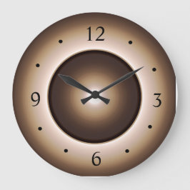 Relógio Grande Efeito da lua torrada/marrom Design impresso