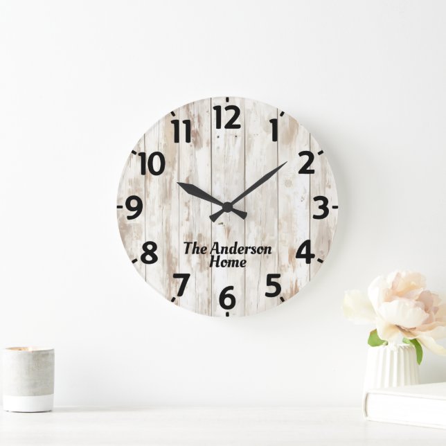 Relógio Grande Efeito da Madeira Sangrada (Lar)