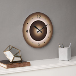Relógio Grande Efeito de Lua Marrom/Tan em Design Impresso