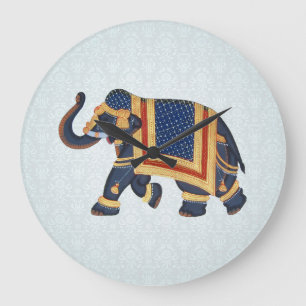 Relógio Grande Elefante de ouro de salto azul-relógio