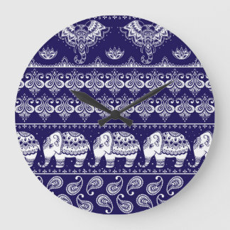 Relógio Grande Elefante, paisley: padrão de colheita tribal.