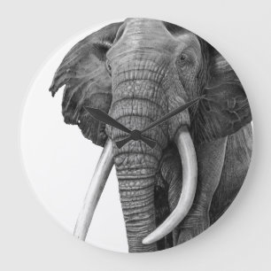 Relógio Grande Elefante-touro - Desenho a lápis