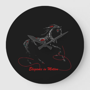 Relógio Grande Elegância em Movimento Tipografia de Cavalo